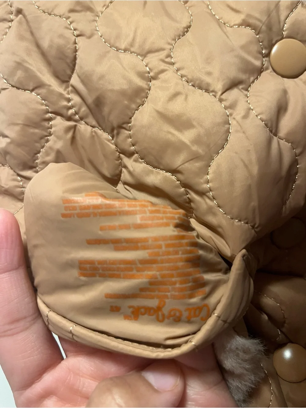 Cat and Jack Toddler Girls Beige Faux Fur Vest Quilted Lining